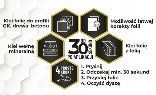 Klej XXL do folii PAROIZOLACYJNEJ MEMBRAN SPRAY Folia Paroizolacyjna 600ml na Arena.pl