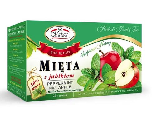 Malwa Herbata mieta z jabłkiem 40 g (20 x 2 g) na Arena.pl