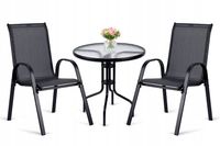 Zestaw mebli ogrodowych stolik + 2 krzesła wygodne mocne taras balkon