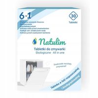 TABLETKI KOSTKI DO ZMYWARKI EKOLOGICZNE 6 W 1 NATULIM 30 SZTUK