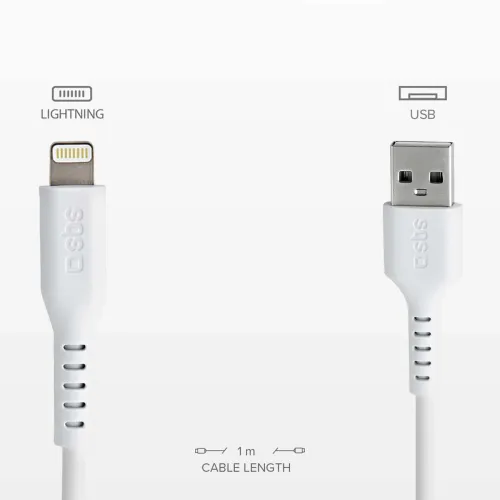 kabel sbs tecableusbip589w usb-a - lightning - biały na Arena.pl