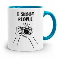 Kubek Błękitny Fotografa I Shoot People Prezent Z Nadrukiem Ze Zdjęciem