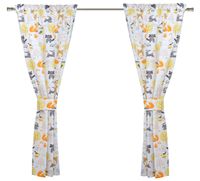 KOMPLET zasłon do pokoju dziecka kolorowe ZWIERZĘTA LAS wys. 150