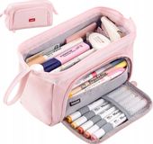 Komorowy Piórnik Saszetka Wielofunkcyjna Szkolny Tuba Trzykomorowy 3W1
