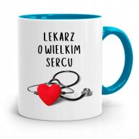 Kubek Błękitny Dla Doktora Lekarz O Wielkim Sercu Z Nadrukiem Ze Zdjęciem