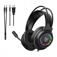 ONIKUMA X92 Sluchawki Gamingowe RGB 50Mm USB Jack 3.5Mm Mikrofon Led Czarne