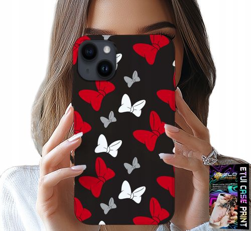 ETUI DO IPHONE 14 PLUS - KOKARDKI CZERWONO BIAŁE MYSZKA, WZORY na Arena.pl