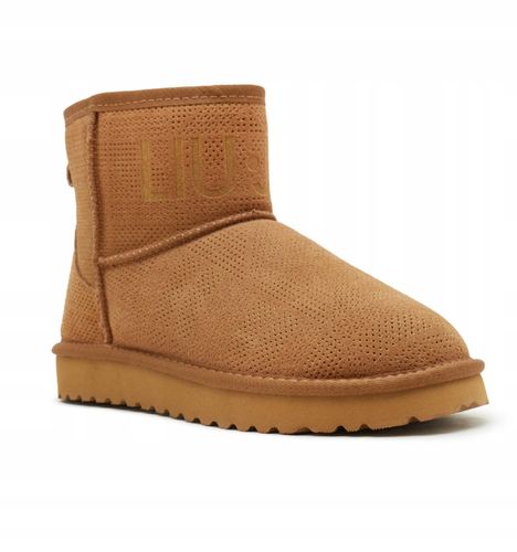 Liu Jo Skórzane śniegowce JIL 02 - ANKLE BOOT PERFORATED COW SUEDE SAND R38 na Arena.pl