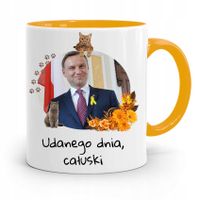 Kubek Żółty Prezydenta Andrzej Duda Pis Dla Ciebie Z Nadrukiem Ze Zdjęciem