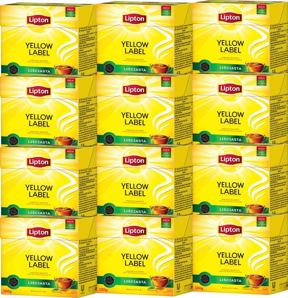 (x12) LIPTON Herbata Yellow Label Liściasta 100g zdjęcie 1