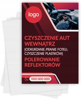 Ulotki A5 reklamowe firmowe 5000 szt dużo wzorów CZYSZCZENIE AUT