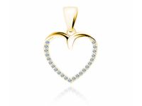 Delikatny pozłacany srebrny wisiorek serce serduszko heart białe cyrkonia cyrkonie srebro 925 Z1830CG