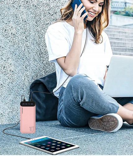 POWERBANK 10000mAh 2,4A 2×USB/USB-C QC PD SZYBKI WYDAJNY POWER BANK LED RÓ na Arena.pl