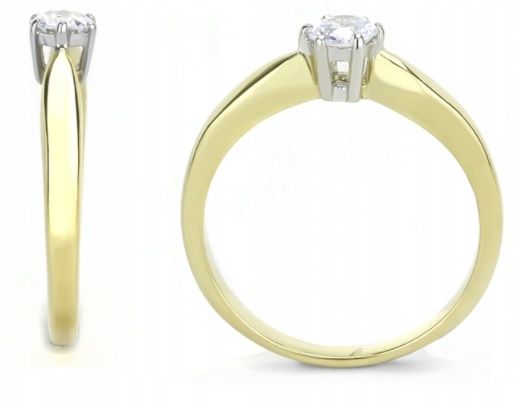 Złoty pierścionek zaręczynowy ONE WAY grawer r.8 zdjęcie 5