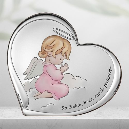 SREBRNY OBRAZEK PAMIĄTKA CHRZTU ŚWIĘTEGO ANIOŁEK ANIOŁ STRÓŻ CHRZEST GRAWER na Arena.pl