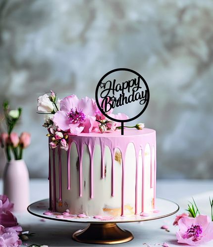 Topper na tort - Happy Birthday - koło na Arena.pl