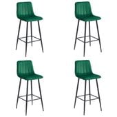 Hoker POZZA - ciemna zieleń aksamit / nogi czarne x 4