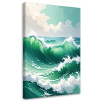 Obraz do salonu sypialni biura, Morze Fale Pastelowy Pejzaż