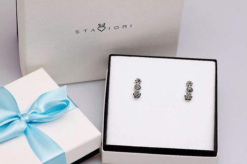 srebrne stylowe kolczyki z markazytami - kdm2911 na Arena.pl