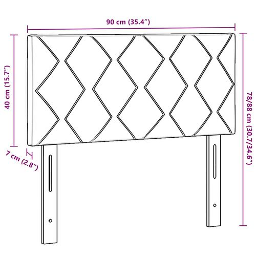 Tapicerowane wezgłowie Geometryczny Jasnoszary 90 cm tkanina na Arena.pl