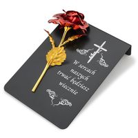 Wieczna Róża Dekoracja na Grób Statuetka + Nadruk na Wszystkich Świętych