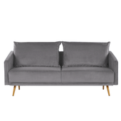 Sofa 3-osobowa welurowa szara MAURA