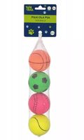 zabawka dla psa pilka 4szt 6cm mix trik 0668