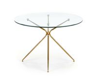 Stół Dore okrągły, transparentny/ złoty