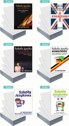 Ulotki A4 reklamowe firmowe 100szt dużo różnych wzorów SZKOŁA JĘZYKOWA na Arena.pl
