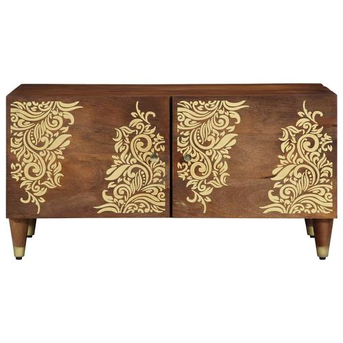 Stolik kawowy miodowy brąz 80 x 50 x 40 cm lite drewno mango na Arena.pl