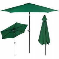 DUŻY PARASOL OGRODOWY SKŁADANY ZIELONY ŁAMANY MOCNY 260cm Z KORBĄ SOLIDNY