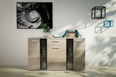 Komoda szafka do salonu 140 cm dąb sonoma półki szuflada meble pokojow