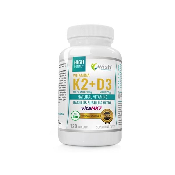 Wish Witamina K2 Vitamk7 D3 120 Tabl