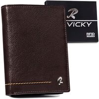pionowy portfel męski ze skóry naturalnej - rovicky