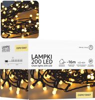 Lampki Choinkowe 200LED Kulki Ciepłe Białe na Choinkę Oświetlenie 16 M