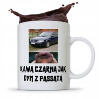 Kubek Śmieszny Zabawny Kawa Czarna Jak Dym Z Pasat Z Nadrukiem Ze Zdjęciem