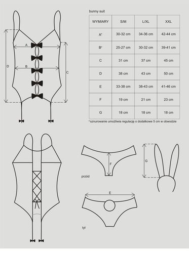 Bielizna-Bunny Suit Kostium  S/M na Arena.pl