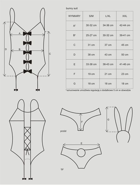 Bielizna-Bunny Suit Kostium  S/M zdjęcie 8