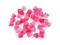 KWIATY DZWONECZKI BARWIONE MALINOWE  9x11MM 10SZT