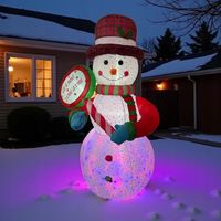 Bałwan Dmuchany 180 cm LED RGB Dekoracja Ozdoba Świąteczna Na Ogród Taras