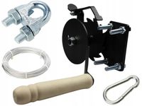 KOŁOWROTEK ZESTAW DO GRILLA SZYBKI MONTAŻ KORBKA linka karabińczyk zacisk