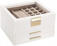 2X Szkatułka na biżuterie kuferek organizer 3 poziomy