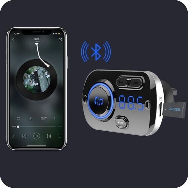 TRANSMITER BLUETOOTH FM SAMOCHODOWY 2X SZYBKA ŁADOWARKA AUX USB-C zdjęcie 12