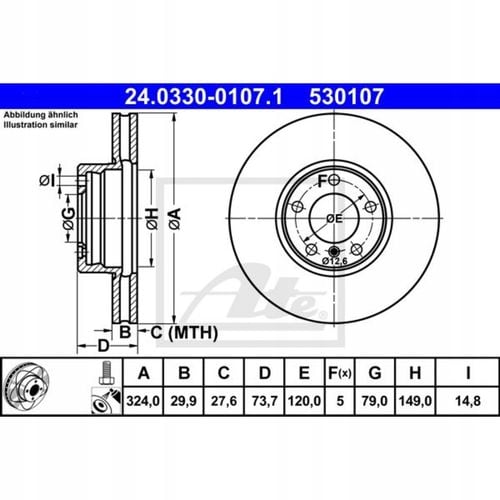 TARCZA HAM PRZOD 324X30 V POWER DISC ATE na Arena.pl