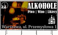 BANER REKLAMOWY 130x80cm różne wzory oczkowany ALKOCHOLI PIWO WINO LIKIER