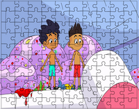 Puzzle tradycyjne Sammy i Raj w pętli czasu