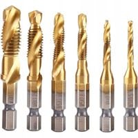 Wiertła gwintujące tytanowane M3-M10 6 szt. SilverTools
