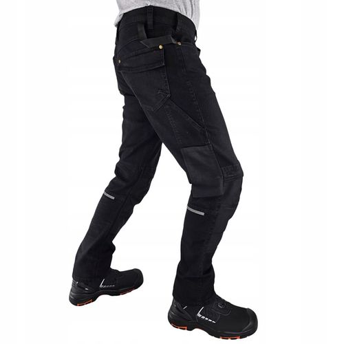 Spodnie robocze Jeans męskie Bojówki czarne Elastyczne Wygodne Stretch na Arena.pl