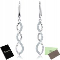 DŁUGIE SREBRNE KOLCZYKI WISZĄCE DAMSKIE RODOWANE, kolczyki srebro próba 925