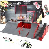 ZESTAW FINGERBOARD DUŻY SKATEPARK DLA DZIECI DESKOROLKA + ROWER FB-09-C